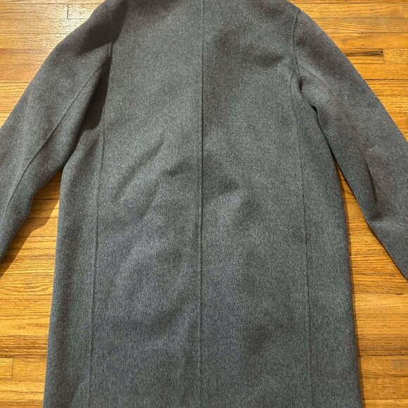 New w/tag THEORY Wool-Cashmere-Blend Coat Dark Grey Melange L $795 - Picture 5 of 10